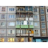 Обшивка балконов снаружи цыет фисташковый (ул. Попова)