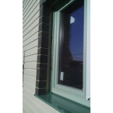 Окно ПВХ, ламинация "Зеленый чарвелл", отлив в цвет
